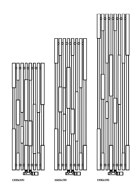 Grzejnik Cane - dostępne rozmiary